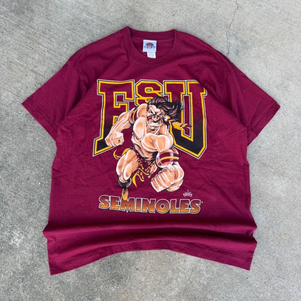 Vintage FSU Seminoles Graphic T-Shirt Athletic Joy Maroon Single Stitch XL